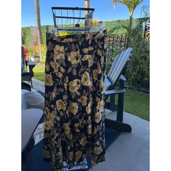 VTG Size XS/Petite Compagnie Internationale Express Flower Print Long Wrap Skirt - Picture 3 of 6